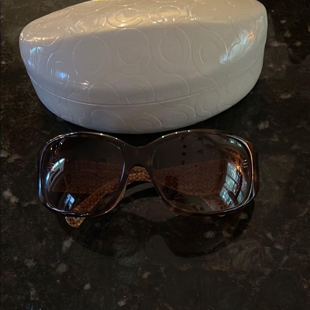 Coach Brown and Tan Sunglasses with Case